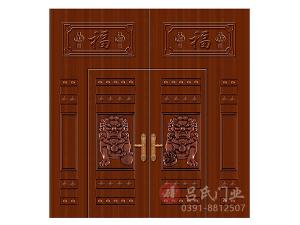 名稱：瑞獅臨門-型號：鋼板大門
